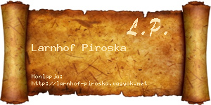Larnhof Piroska névjegykártya